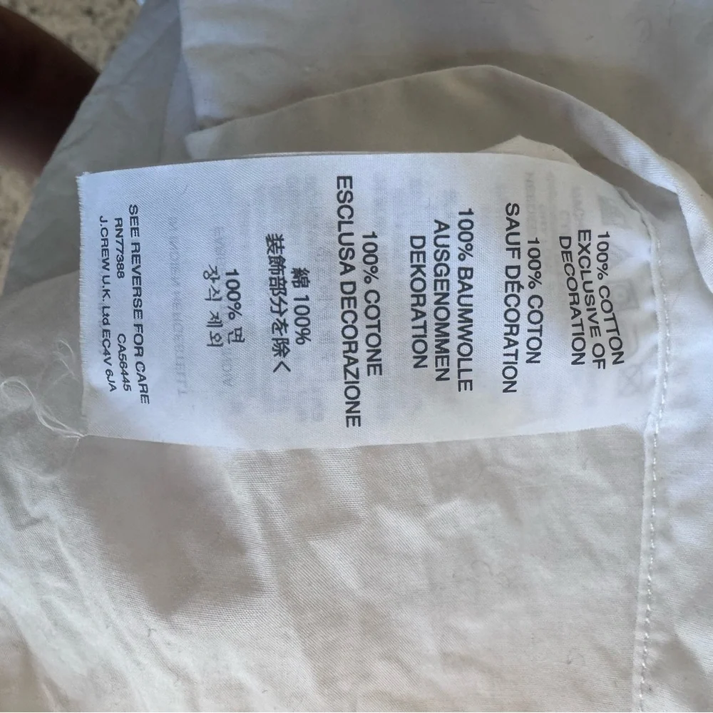 J. Crew Woman’s White Button Down Shirt with Red Accent Stripe